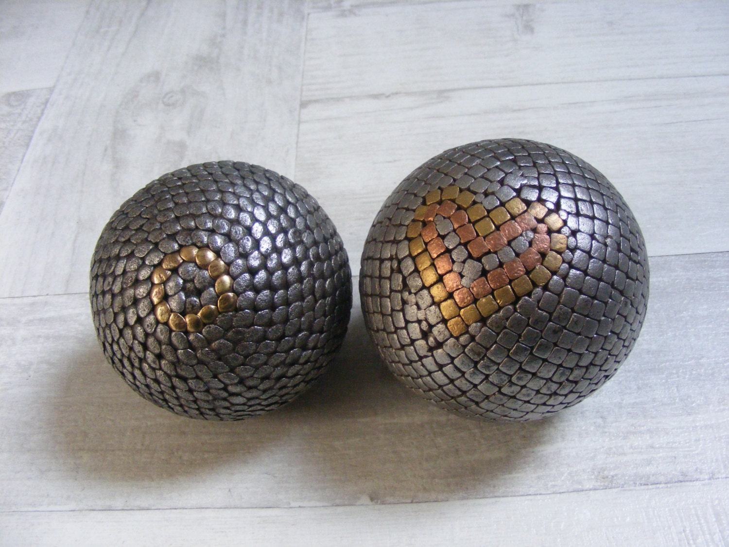 Beautiful Antique French Petanque Balls by GrisSourisBrocante