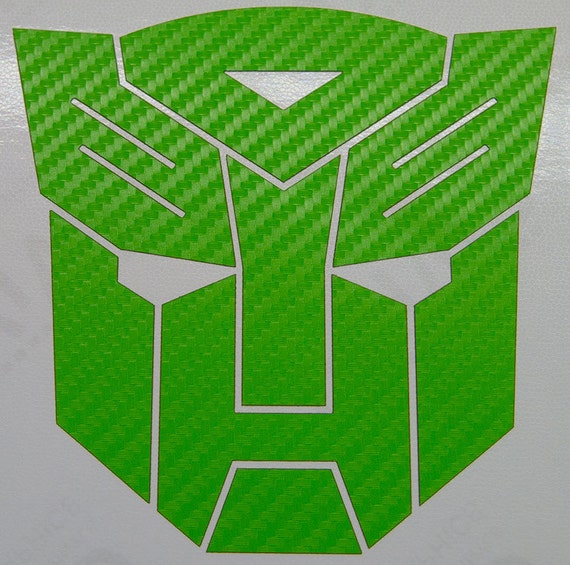 Autobot Transformers Emblem Lime Green Carbon Fiber Vinyl