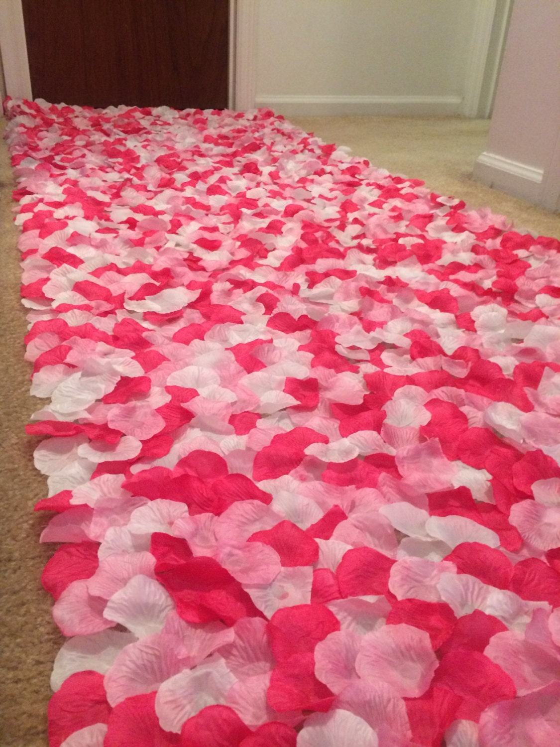 Rose petal aisle runner