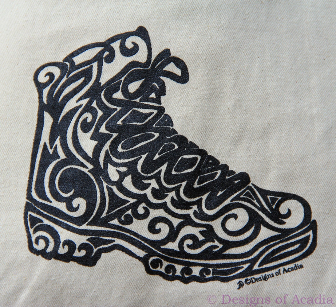 Hiking Boot Tribal Tattoo Design Large Over by DesignsofAcadia