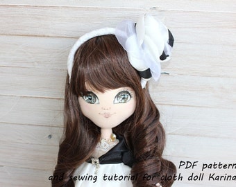 PDF pattern and sewing tutorial for cloth doll Karina