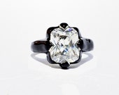 Glowing Sky Square black Ring