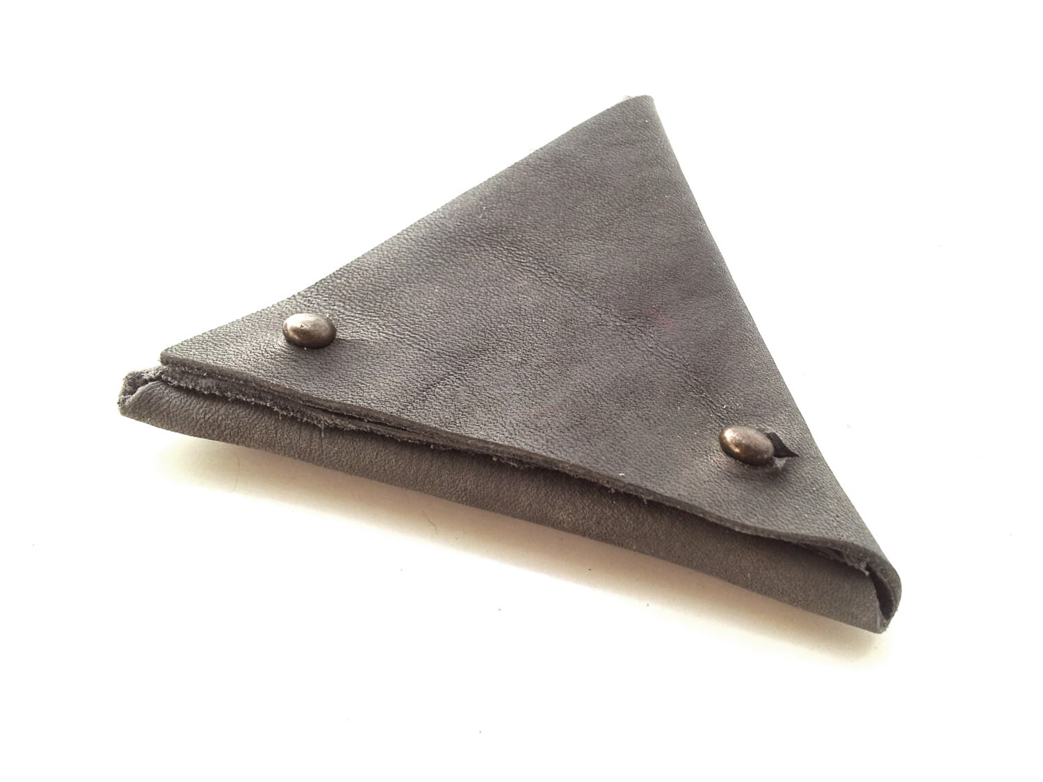 Coins purse men gift Triangle Leather Coin Pouch