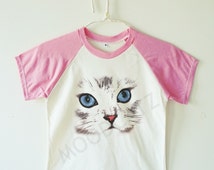 Popular items for cute cat shirt on Etsy