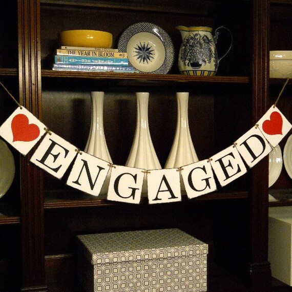ENGAGED BANNER Choose Your Colors Save the Date Banner by Typrose