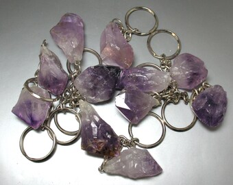 Natural Amethyst Root Crystal Keychain - Item 58566