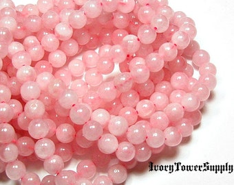 1 Strand 8mm Rose Quartz Beads, Natural Stone Beads, Pink Beads, Semi Precious Beads, Gemstone Beads, Round Beads
