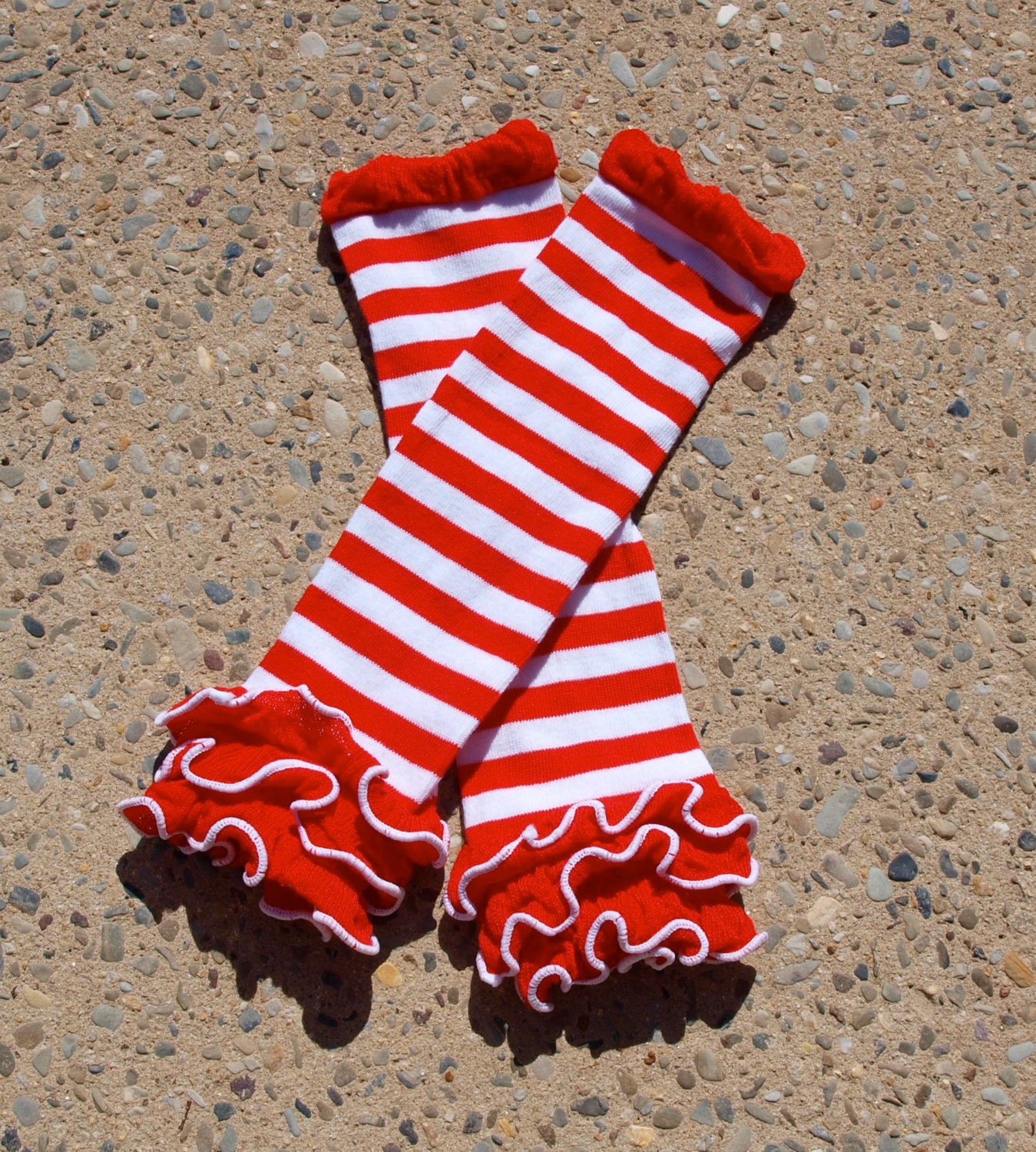 Leg Warmers Red & White Stripe with by SweetLilSunshineBows