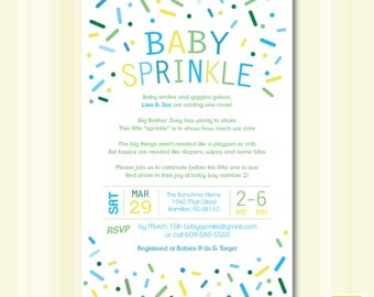 Baby Boy Sprinkle Invitation - Digital File