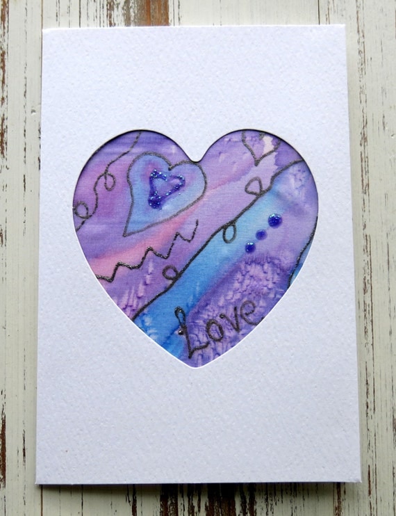 Silk painted card Valentine card-valentines day by itsaMessyNest