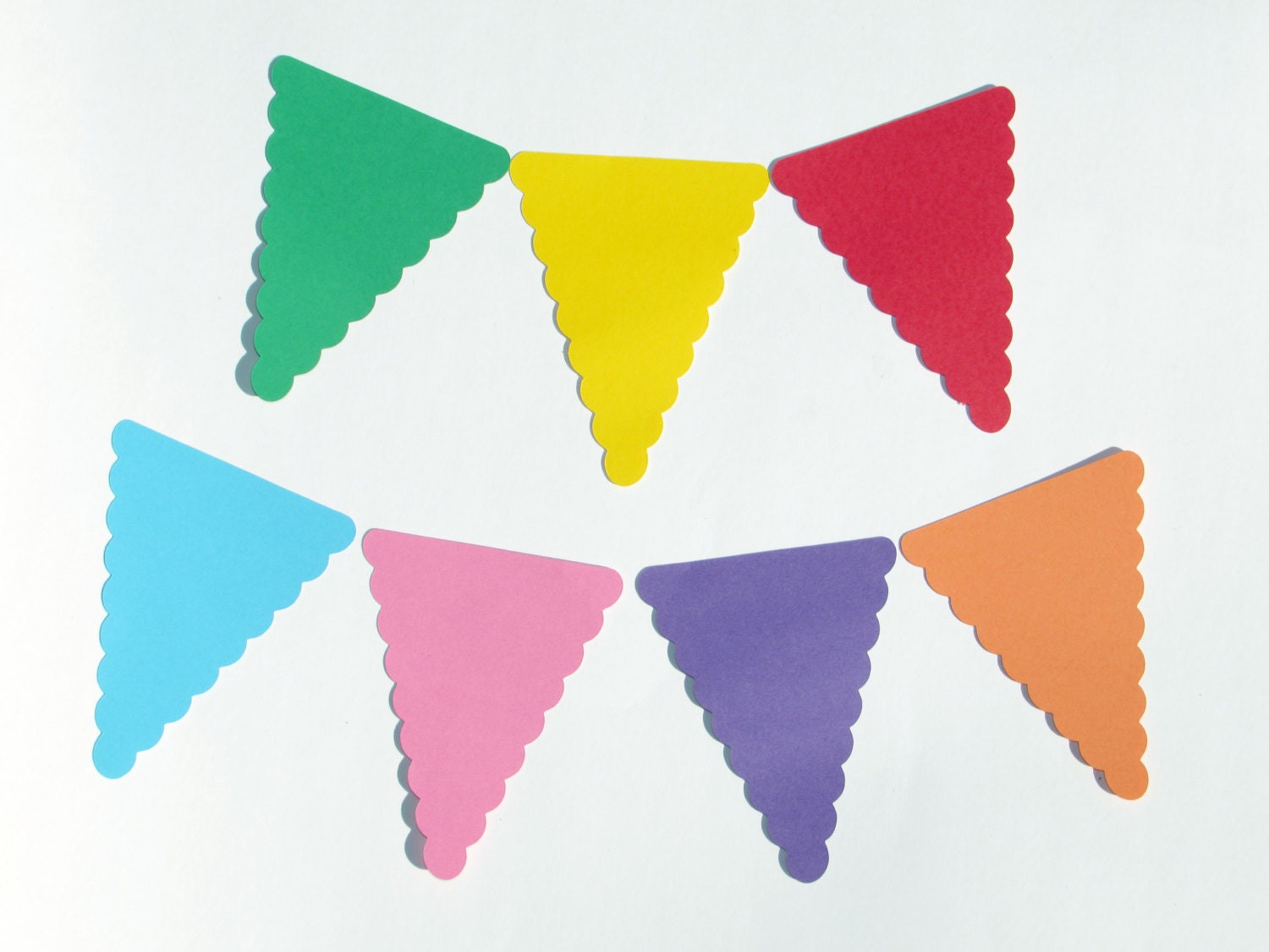 Triangle Pennant die cuts/ banner die cuts/ scalloped edge