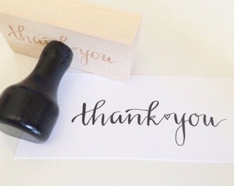 Thank You Stamp / Calligraphy Stamp / Handlettered Stamp / Modern Calligraphy / Wedding Stamp / Thank you / Personlized