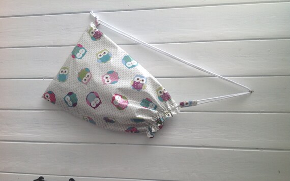 Owl oilcloth drawstring swimming bag, PE bag, gym bag, toy bag