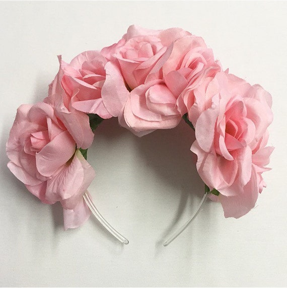 Rose flower Flower Soft Crown crowns toddlers Pink Headband