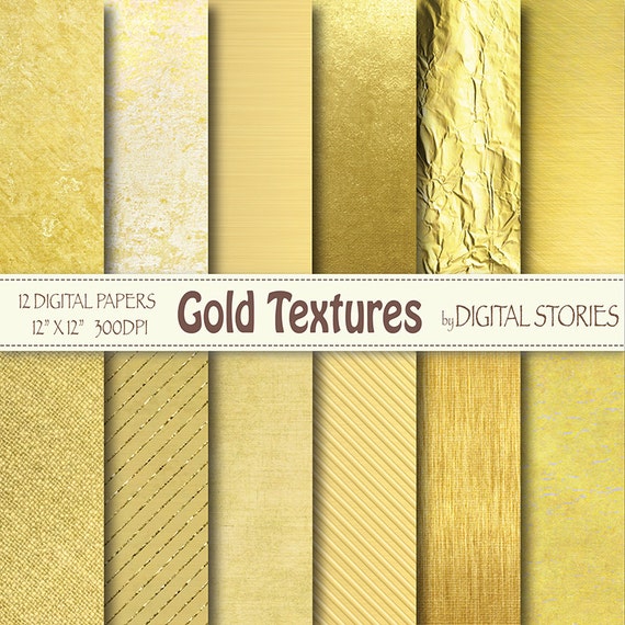 Gold Digital Paper GOLD TEXTURES Golden Foil