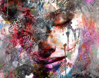 yossi kotler art jony depp. giclee print embellished famous