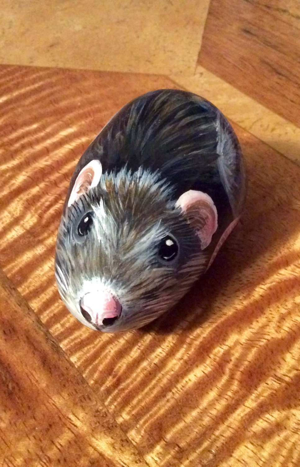 Mouse hand painted on small rock