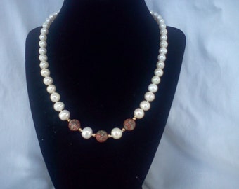 pearl and opal necklace with bracelet