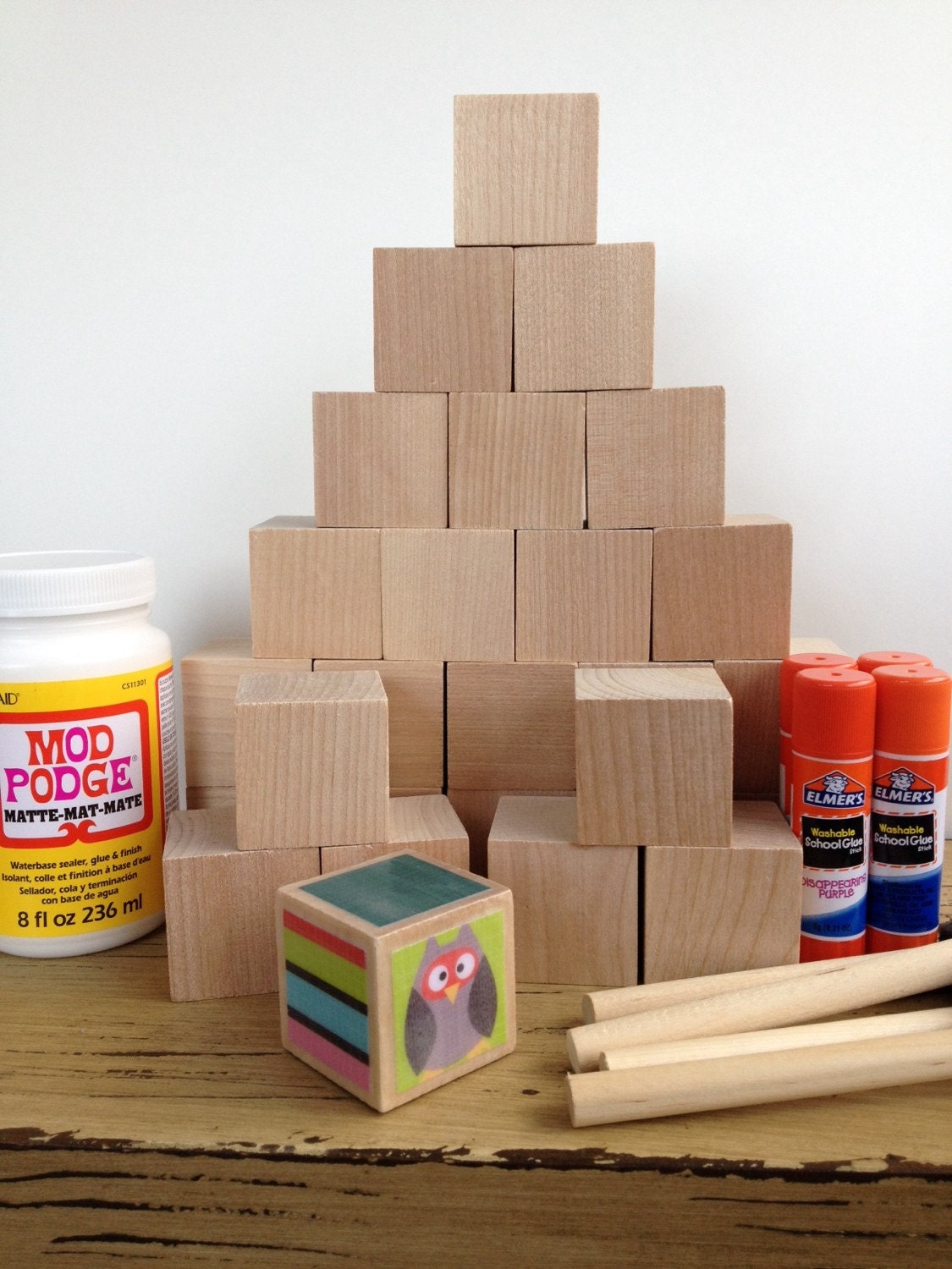 Owl Nursery // DIY Wood Baby Blocks // DIY Baby Shower Craft