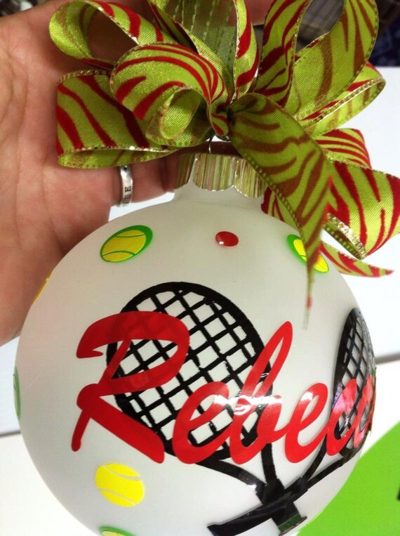 personalized tennis or sports themed christmas ornament personalized tennis or sports themed christmas ornament