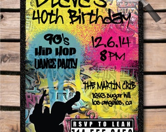 90S Hip Hop Party Invitations 4