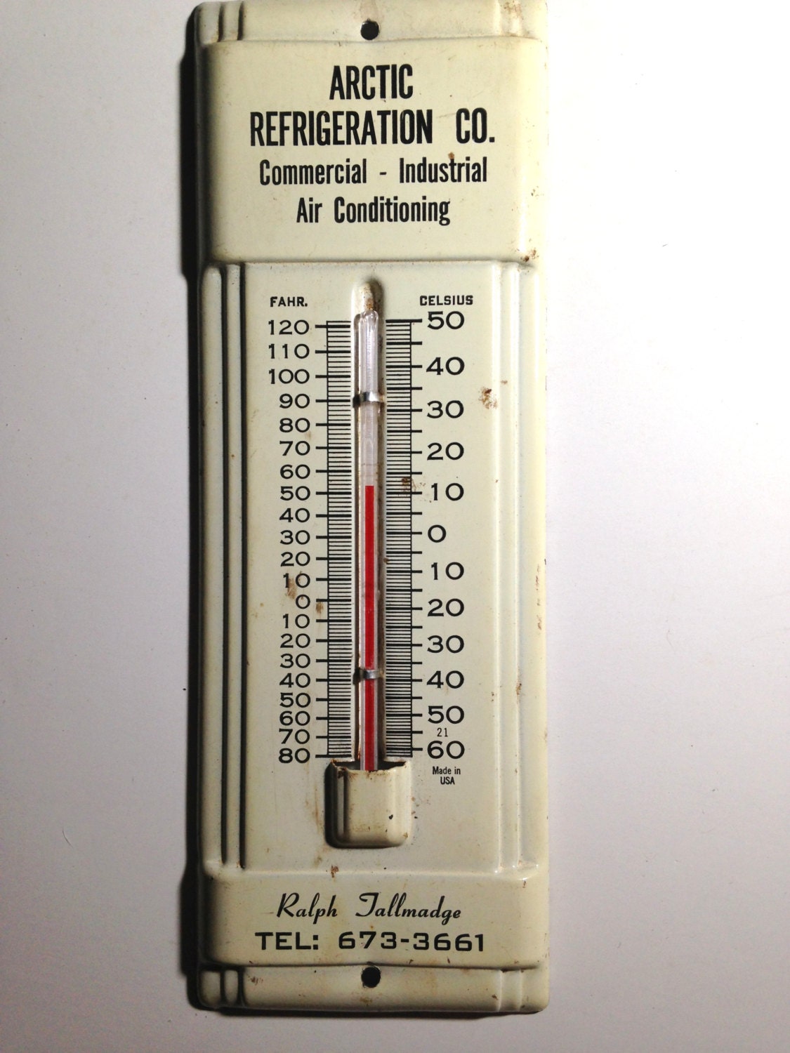 VINTAGE Metal Indoor Outdoor THERMOMETER by CollectibleEmpathy