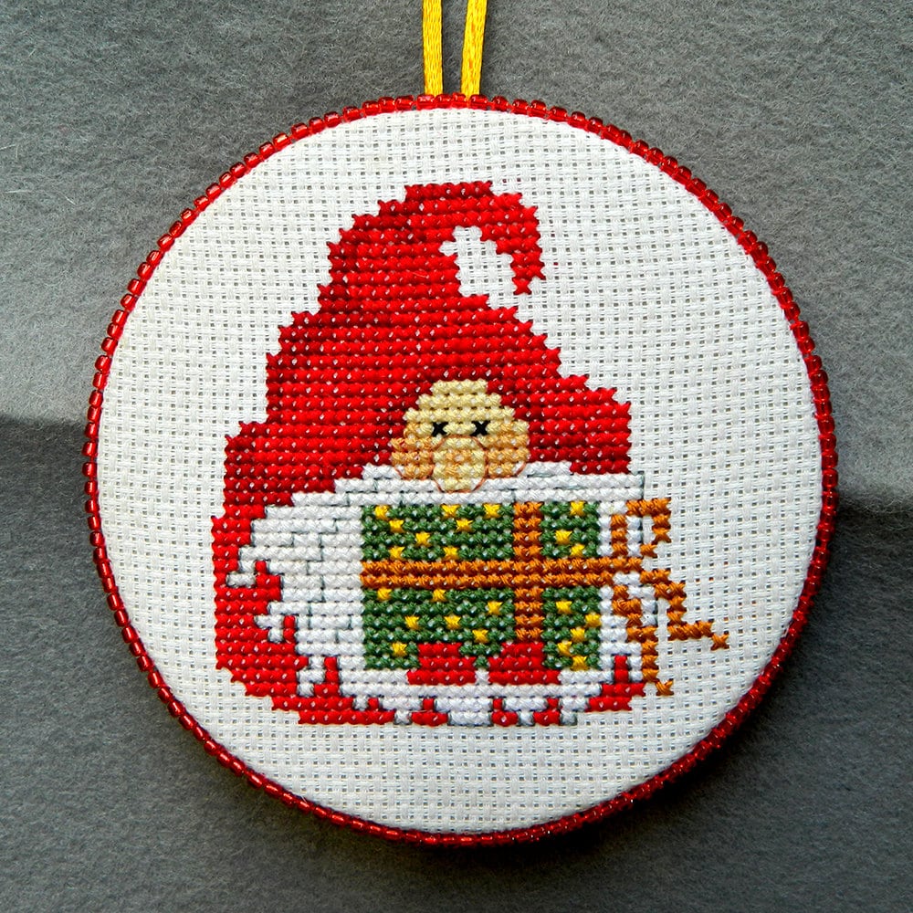 cute santa claus completed cross stitch christmas ornament cute santa claus completed cross stitch christmas ornament