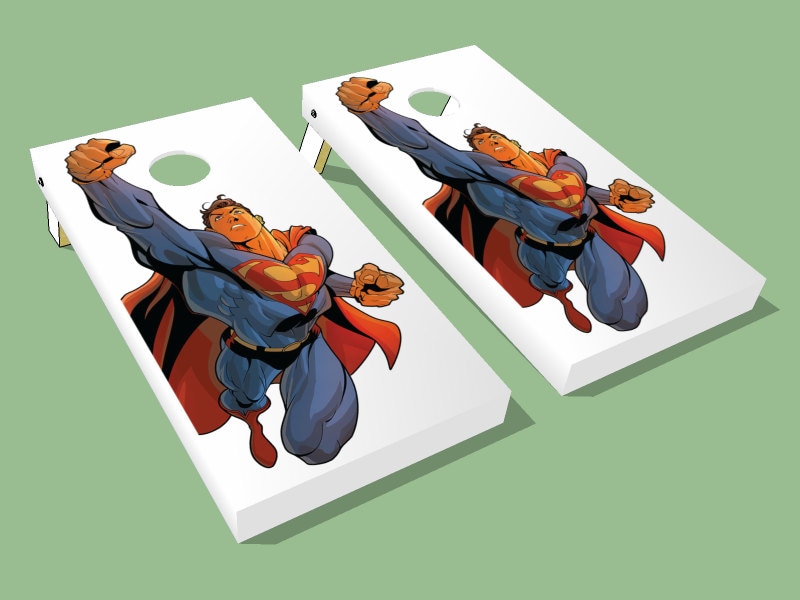 Superman Cornhole Board Wraps Awesome Comic Cornhole Board