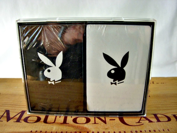 Vintage Playboy Club Playing Cards, Double Deck SEALED Cards, Black and White Bunny Logo Playing ...