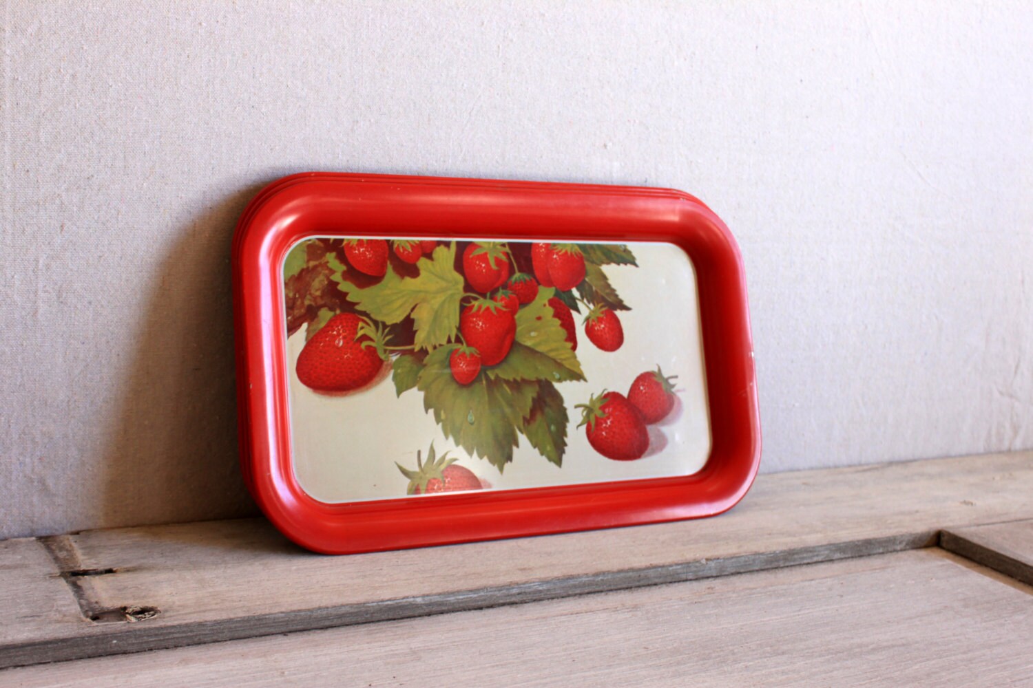 4 vintage metal trays // tv snack tray mid century by umbrellafant