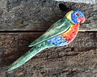 Mosaic Tile - Ceramic Bird - Australian Rainbow Lorikeet, Handmade