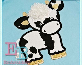 Cow Applique - This design is to be used on an embroidery machine. Instant Download