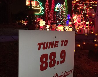 christmas lights to music radio station sign christmas lights to music radio station sign