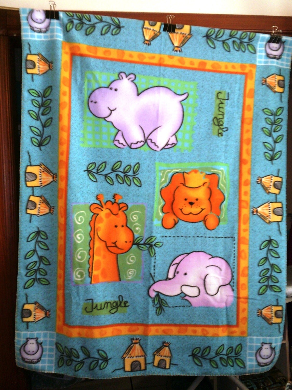 SALE Jungle Babies Fleece Throw Blanket