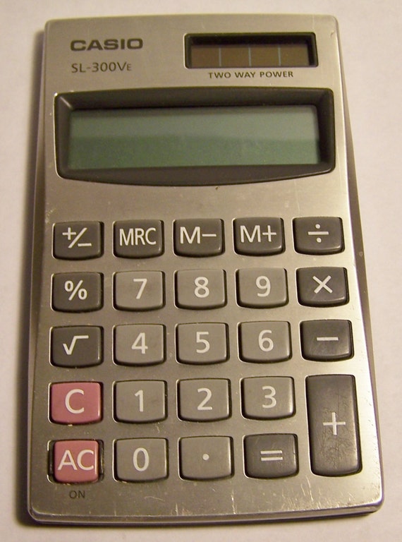 Vintage Casio SL-300Ve Solar Calculator Two-Way Power