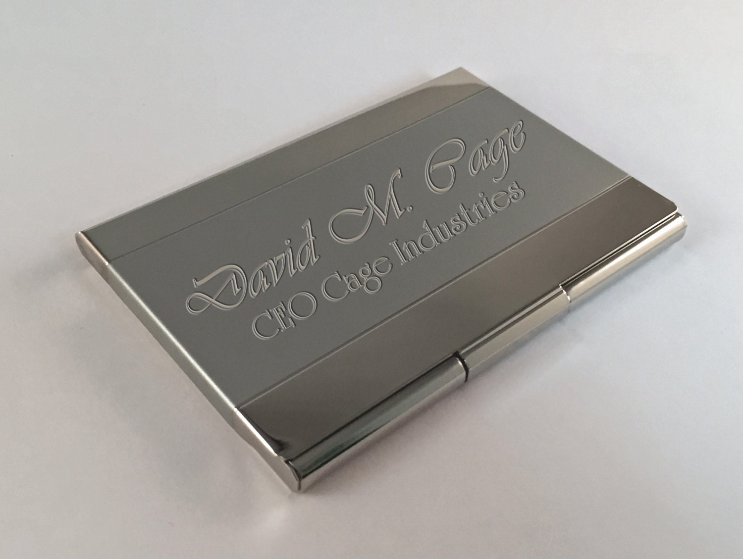 Personalized Business Card Holder Engraved For Free Two Tone