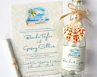 Handmade hawaiian wedding invitations