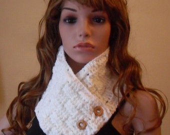 Ladies Basketweave Neckwarmer Scarf Crochet Pattern by Peach Unicorn