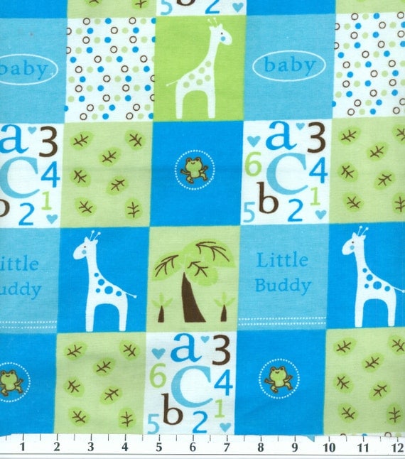Baby Boy Flannel Fabric Sold by the 1/2 Yard
