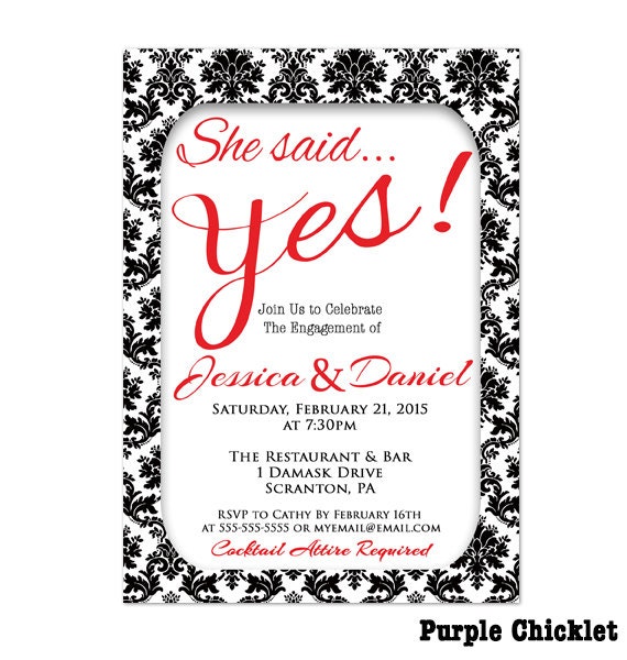 She Said Yes Invitations 4