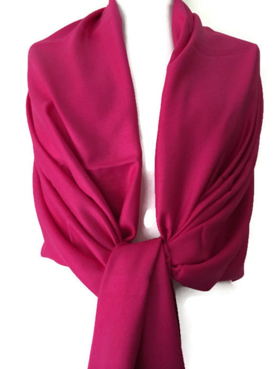 Cerise Pink Pashmina Dark Pink Scarf Large Fair Trade