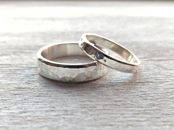 silver wedding bands unique personalized rings by CrazyAssJD