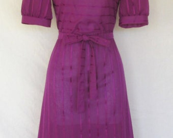 Oops California Dress Purple Ribbon 1960's Dress
