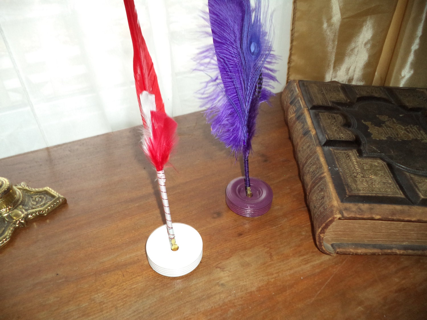 Feather Quill Pen Stand Painted