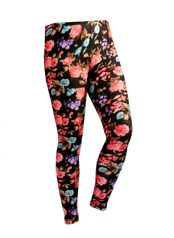 Women Custom Patterned Print Tights/Leggings-Floral Print