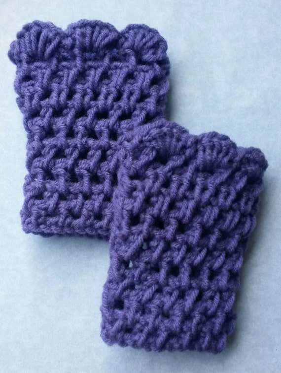 Items similar to Child purple crochet boot cuffs, child ...