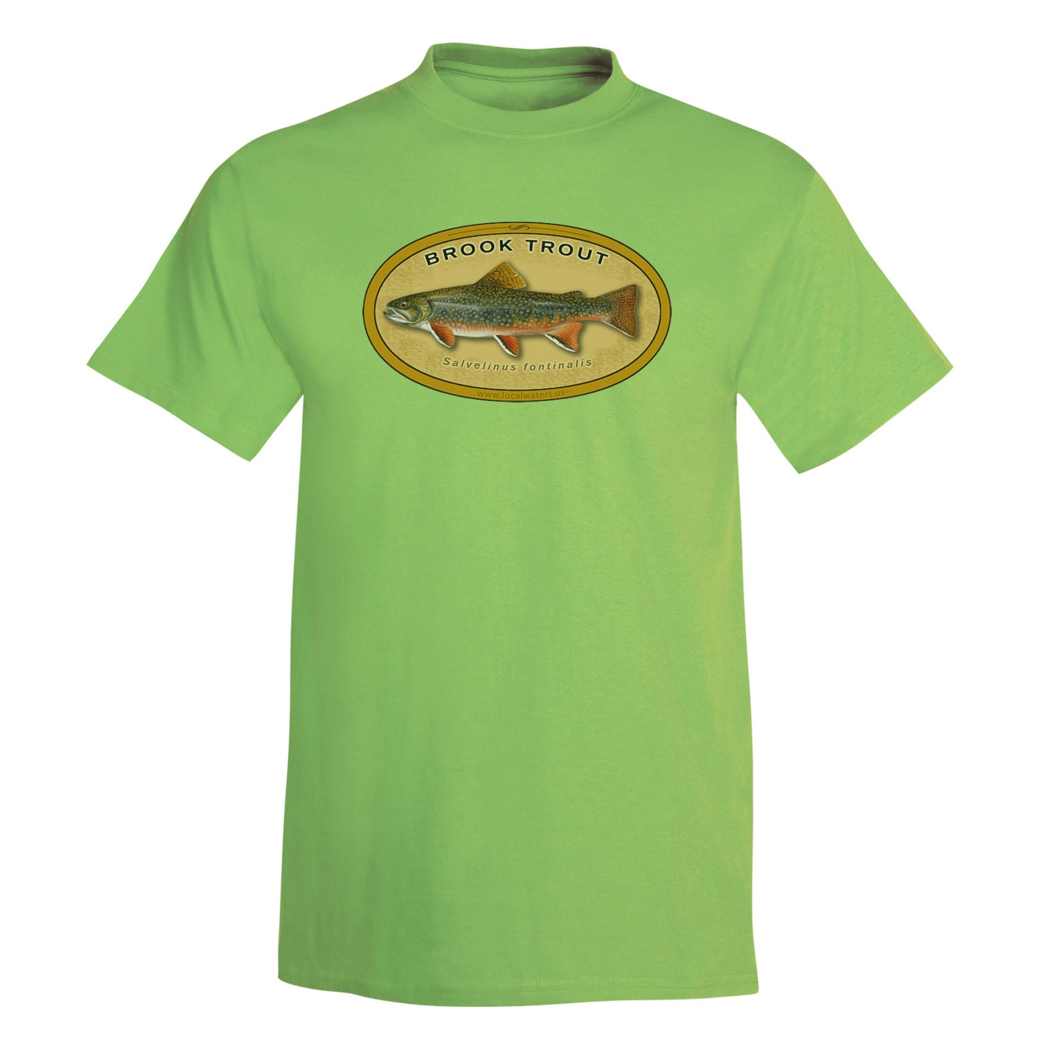 Brook Trout Fishing T Shirt 8 colors 100% Soft by Localwaters