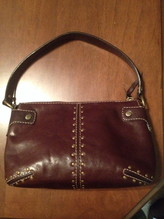 Vintage Michael Kors Brown Leather Studded By Backtothefuture123