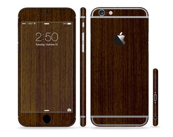 The Dark Quartered Wood Six-Piece Sectioned Series Skin Set for the Apple iPhone 6 or 6 Plus