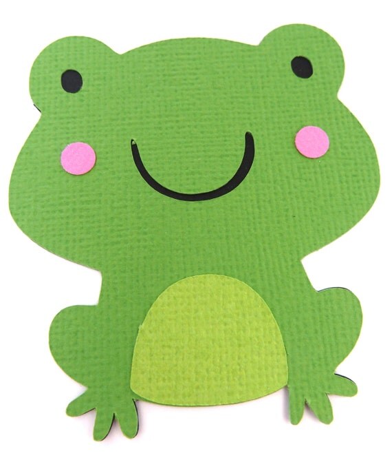 Items similar to 3 Frog Cutouts Green Animal Amphibian Die Cut